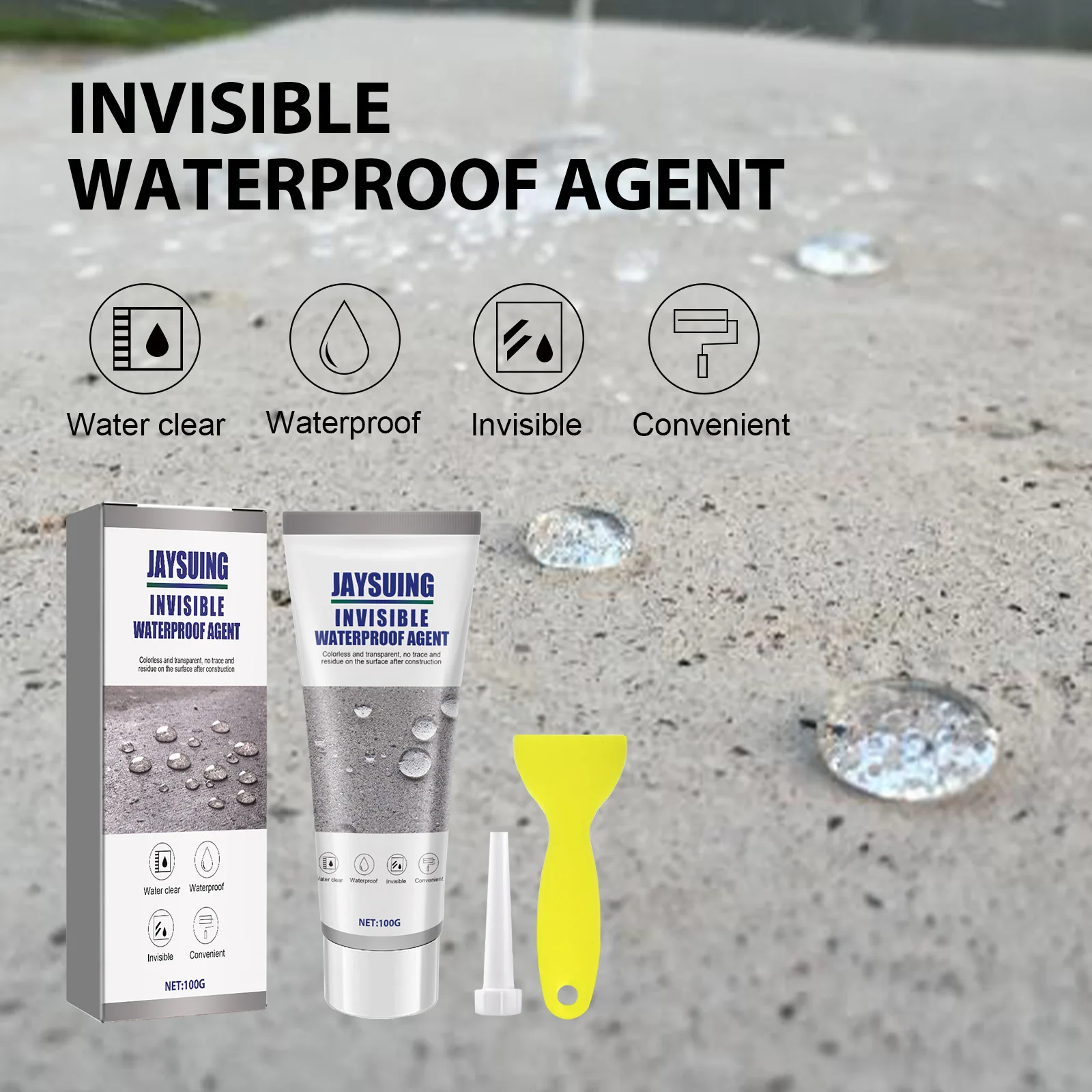 Jaysuing Waterproof Agent Glue Strong Bond Window Bathroom Penetrating Agent Anti-Leaking Invisible Sealant Liquid With Scraper