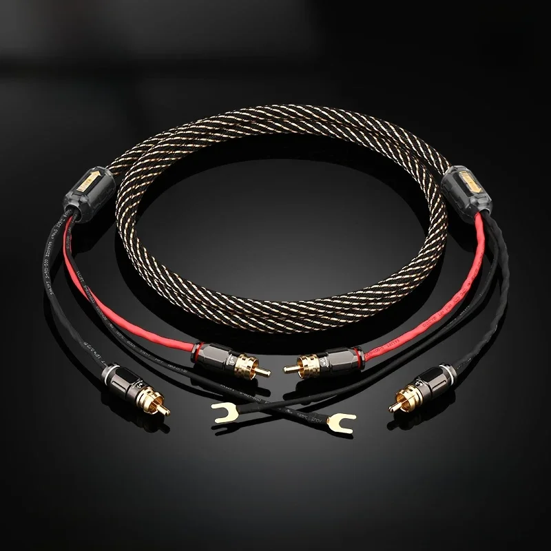 Canare HiFi Audio 2RCA Kabel z przewodem uziemiającym Czarny Odtwarzacz taśm Wysokiej jakości 6N OFC 2RCA LP Vinyl Record Chassis Tonearm Cable — zdjęcie produktu 7