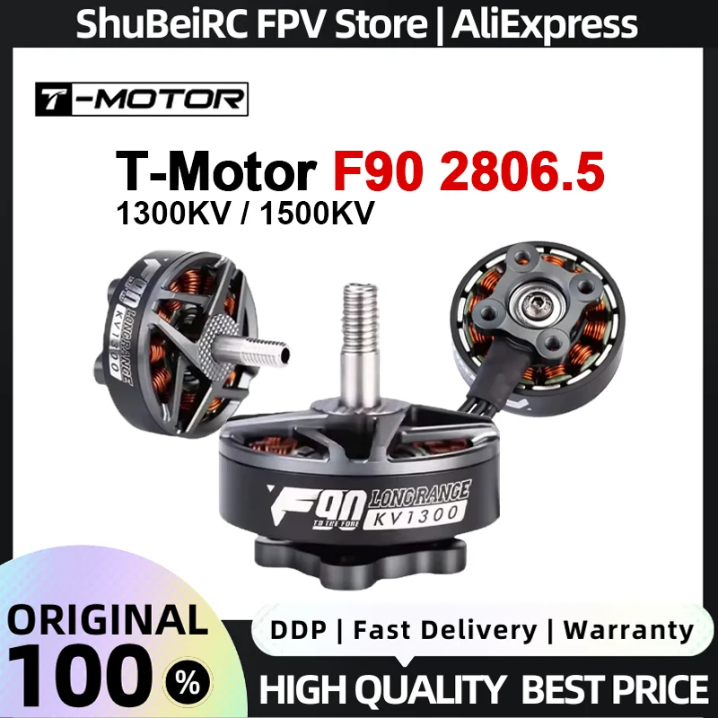 T-Motor F90 2806.5 Brushless Motor 1300/1500/1950KV 5-6S 4mmShaft for 5-7 Inch FPV Racing Freestyle RC Drones