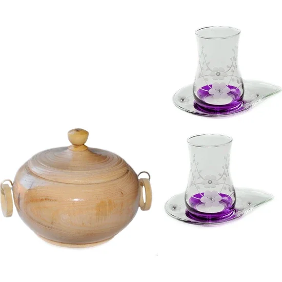 Başak 13 Piece Nature (Purple Stone) Tea Set Set