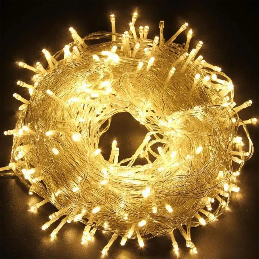 Outdoor LED String Lights Christmas Garland Fairy Light 10M 20M 50M 100M Waterproof Festoon Lamp Wedding Holiday Garden Decor