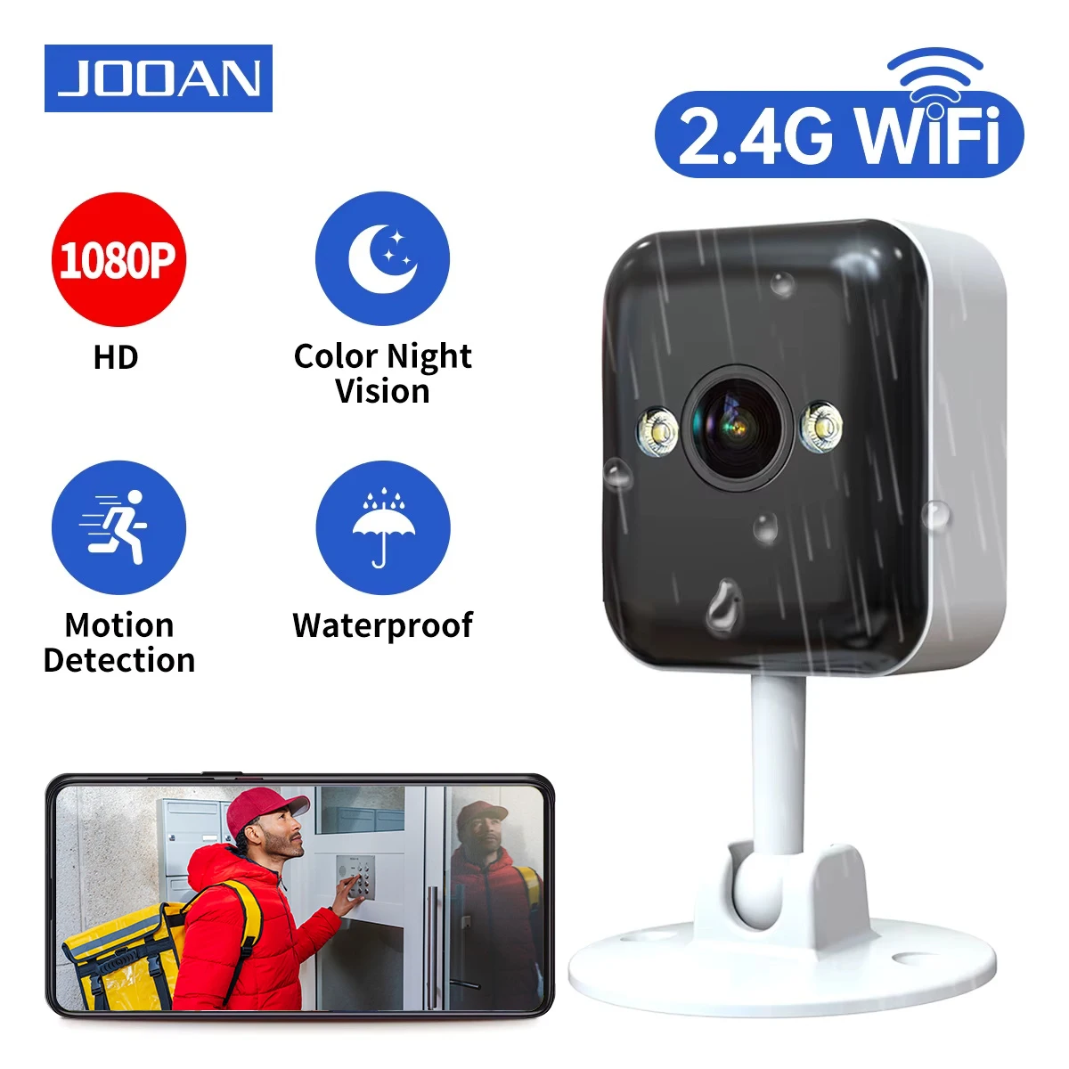 

Jooan 1080P уличная Wi-Fi IP-камера CCTV камера наблюдения водонепроницаемая мини-камера 5-кратный зум цветная ночная умная домашняя радионяня