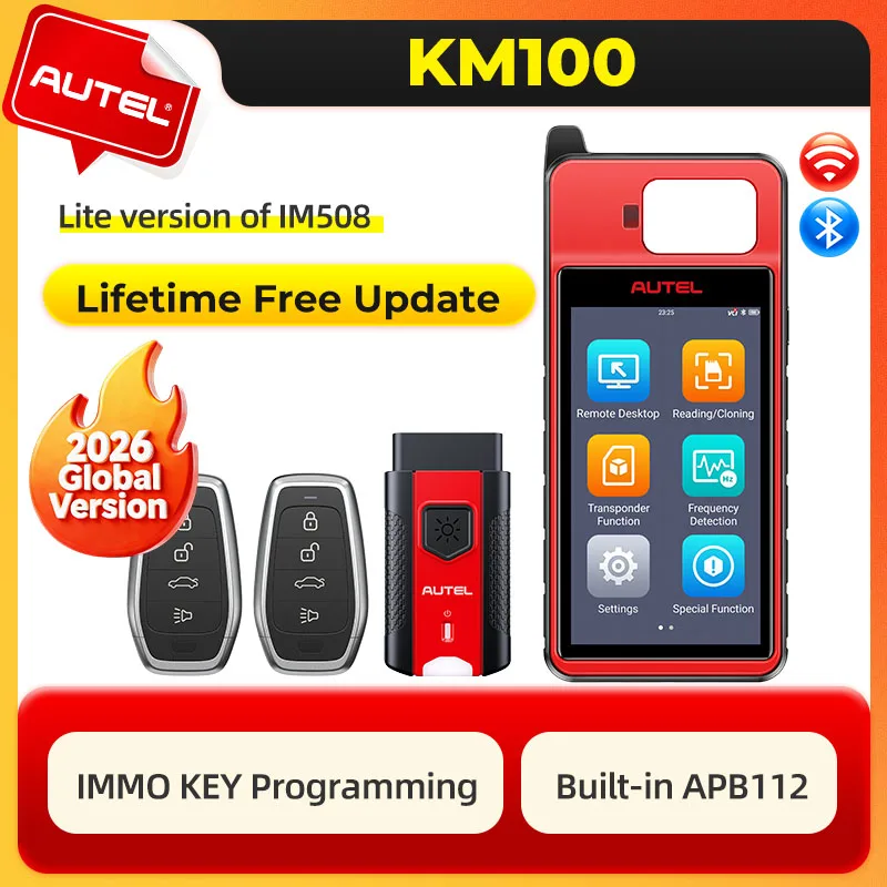 Autel MaxiIM KM100 KM100E KM100X Programmeur IMMO Outil de programmation de clés Génération de clés en 60 secondes Apprentissage IMMO Lecture Écriture Clonage de puces