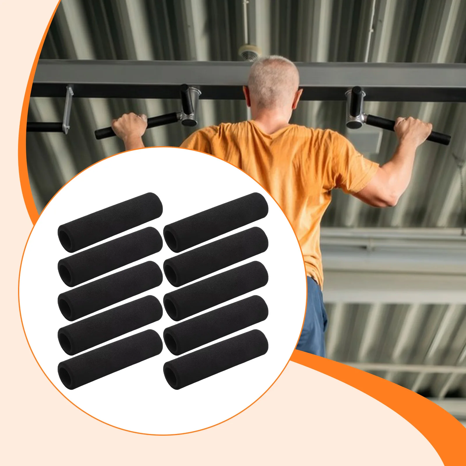 2/4/10/Pcs Foam Tubing Grips Handle Cover,Non-Slip Protective Sleeve for Fitness Pull Up Bar Exercise Machine Workout Accessorie