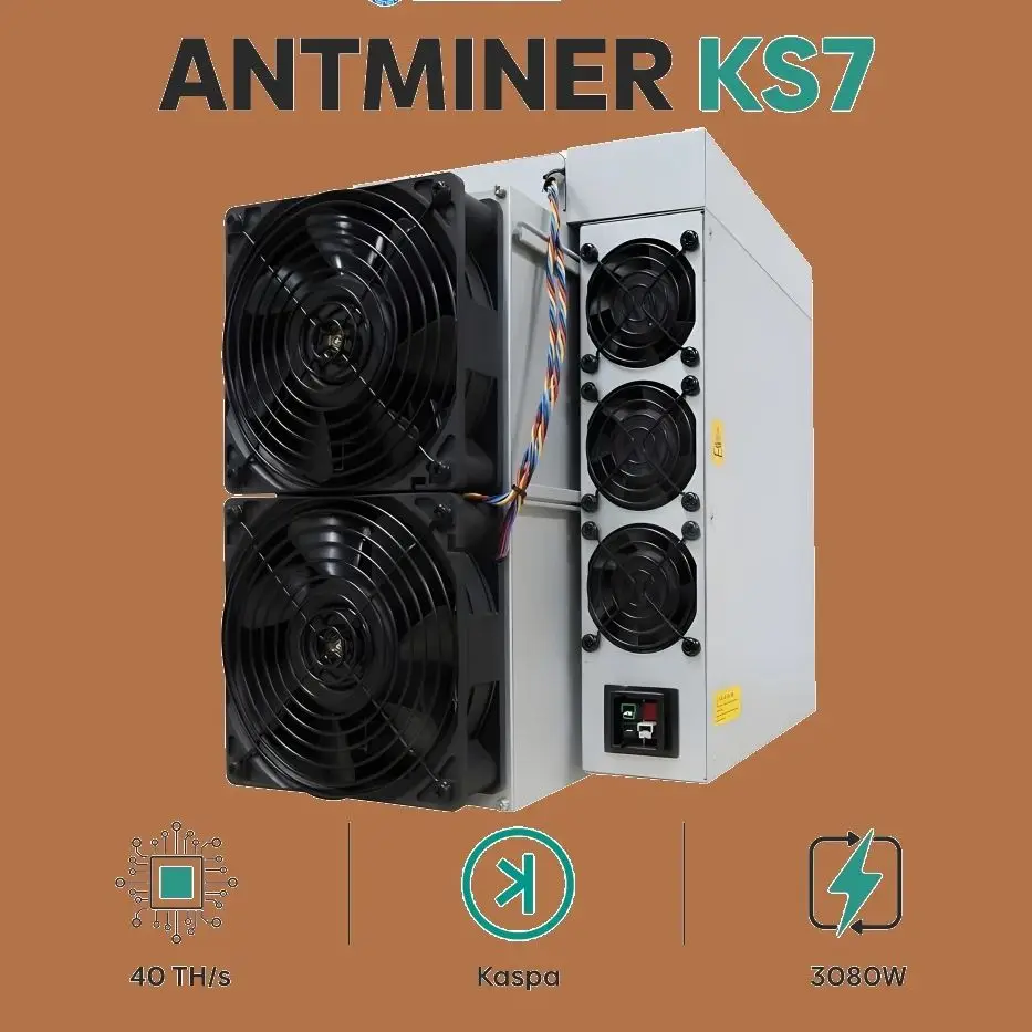 

TT BUY NOW order 10 get 5 free Bitmain Antminer KS7 (40TH) KHeavyHash (Kaspa) Miner - New