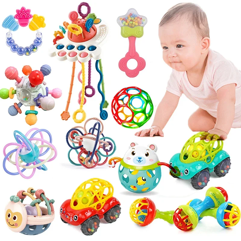 Baby Chocalhos Brinquedos Newborn Sensory Teether Baby Development Games Brinquedos Infantis
