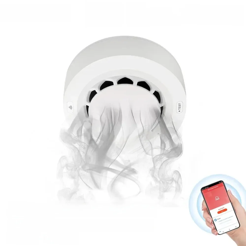 ONENUO Tuya Zigbee capteur de fumée détecteur d'alarme incendie alarme de sécurité à domicile capteur de fumée doit fonctionner avec Tuya Zigbee Hub