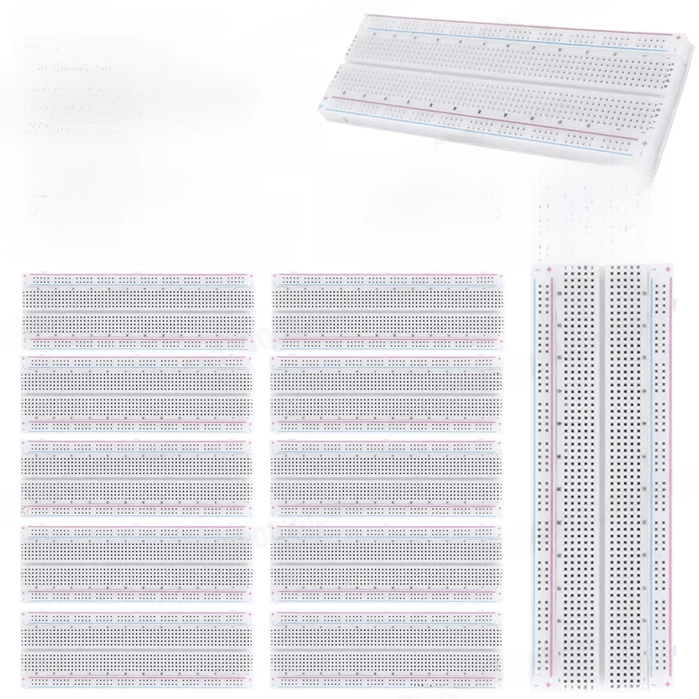 1-10 STKS Broodplank 830 Punt Soldeerloze PCB Broodplank MB-102 MB102 Test Ontwikkelen 200 aansluitingen DIY Wit/Transparant met verpakking - afbeelding 2