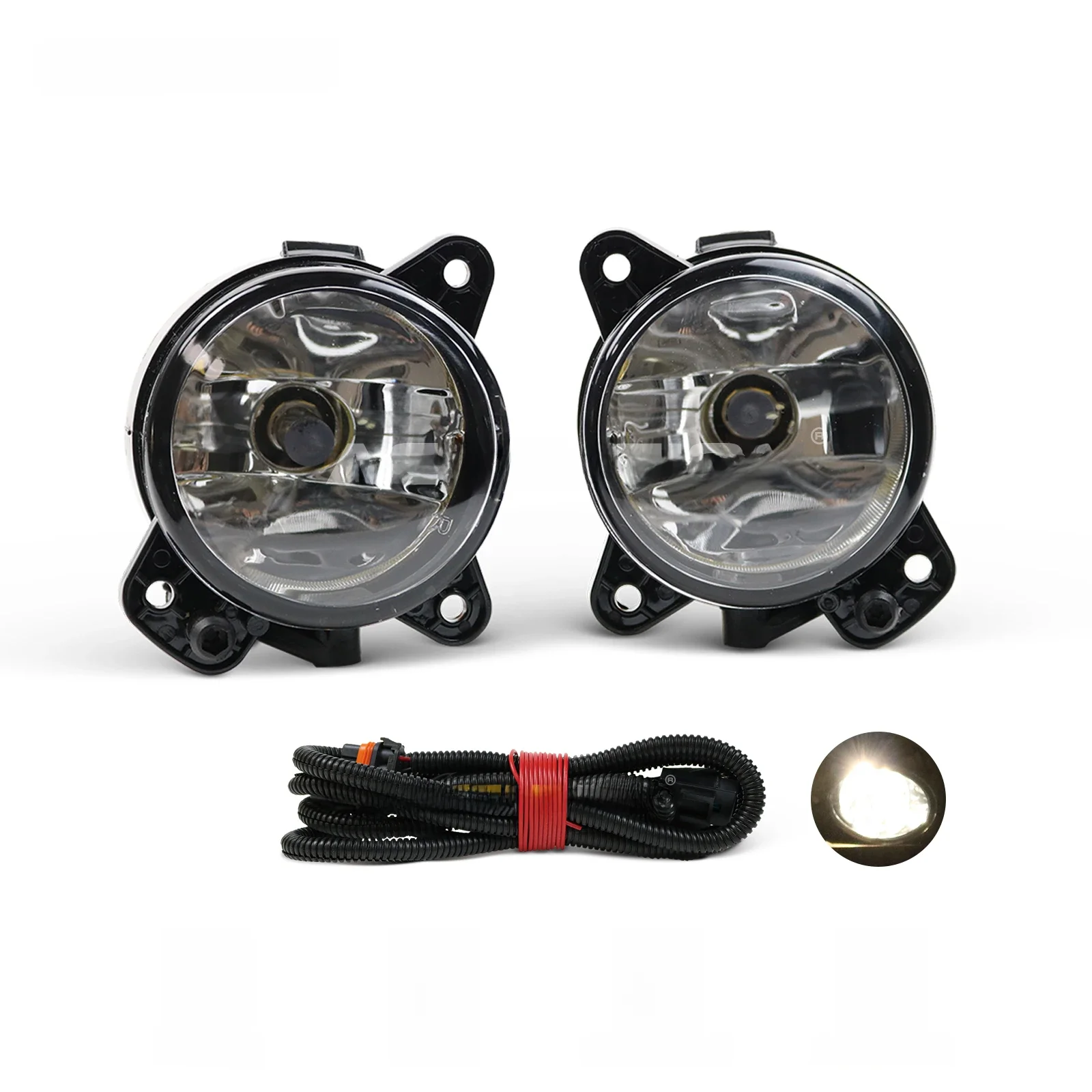 Światło samochodowe do VW Polo GTI 9N3 MK4 Facelift 2005 2006 2007 2008 2009 2010 Przednie halogenowe światło przeciwmgielne Światło przeciwmgielne Przewód — zdjęcie 2