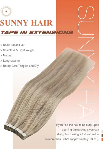 Imagen 2 del producto Extensiones de cabello con cinta VeSunny Remy, 20 y 40 y 60 uds., 100% cabello Natural Real, 12-24 pulgadas, 30 y 50G, cinta Invisible destacada de Color Piano