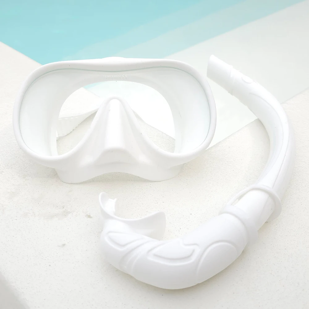 Digital Ocean View Snow Cooling mask set free diving water glasses Snokeling equipment air pillow