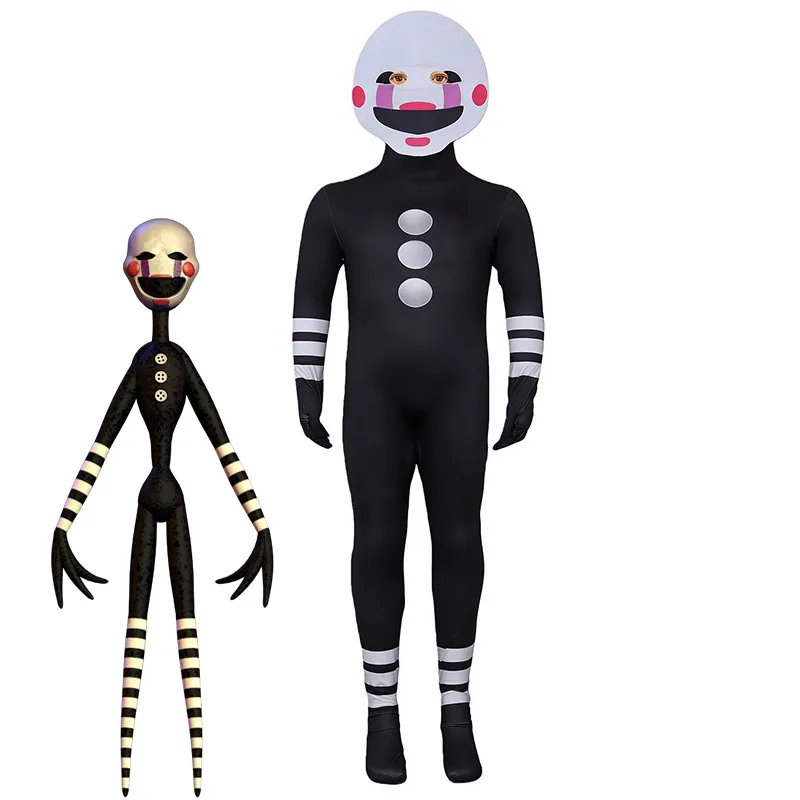 Traje de marioneta FNAF para niños y adultos, disfraz de Halloween Purim, disfraz de marioneta, máscara de Cosplay, mono, disfraz de marioneta para hombres y niños