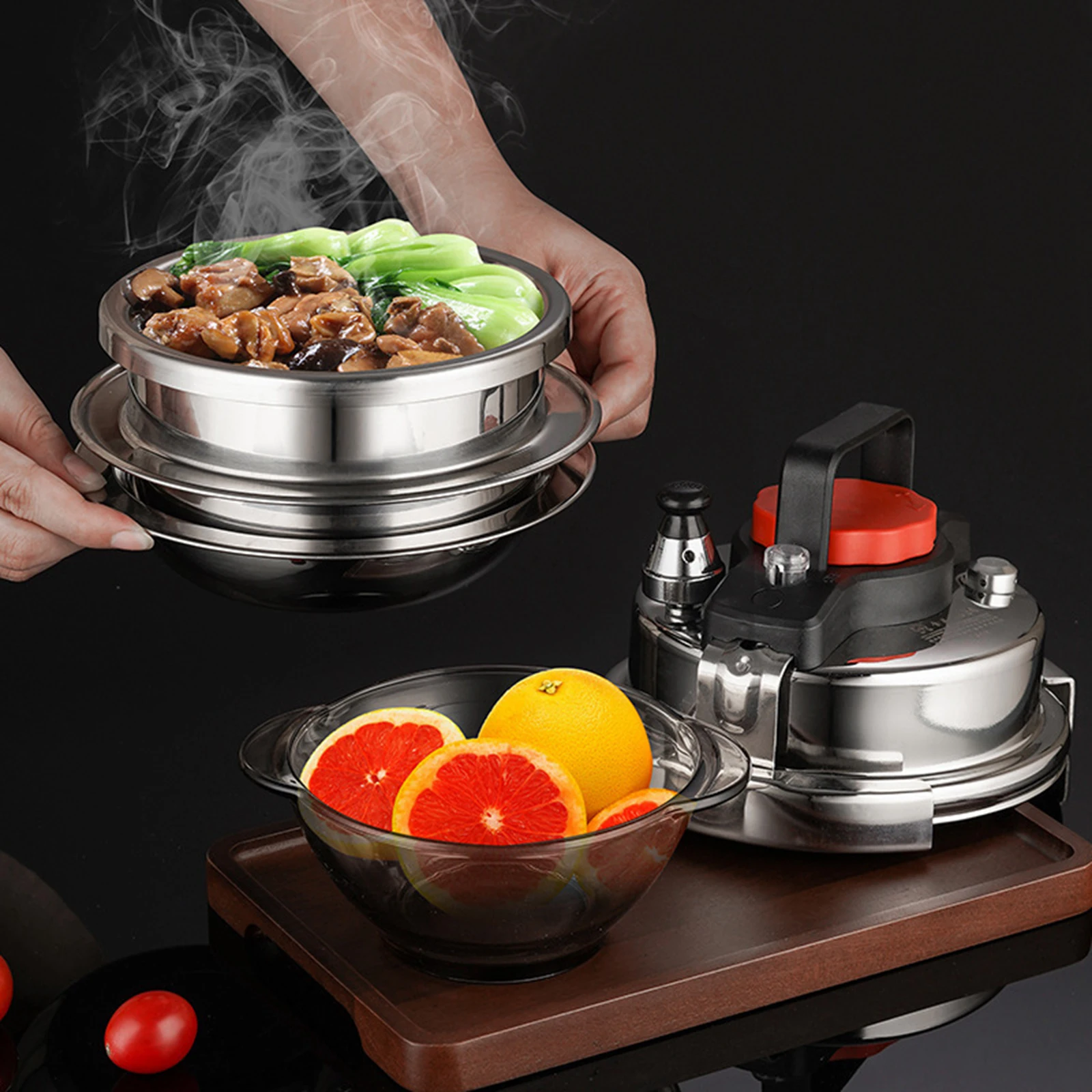

1.4L Small Pressure Cooker Kitchen Cooking Pot 304 Stainless Steel Family Rice Cooker Outdoor Camping Pressure Cooker Cookware