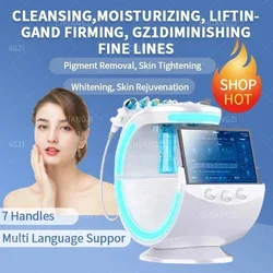 7 in 1 facial Skin analysis Water oxygen cleaning device for women facial lifting and tightening Ultra-sonic skin rejuvenation