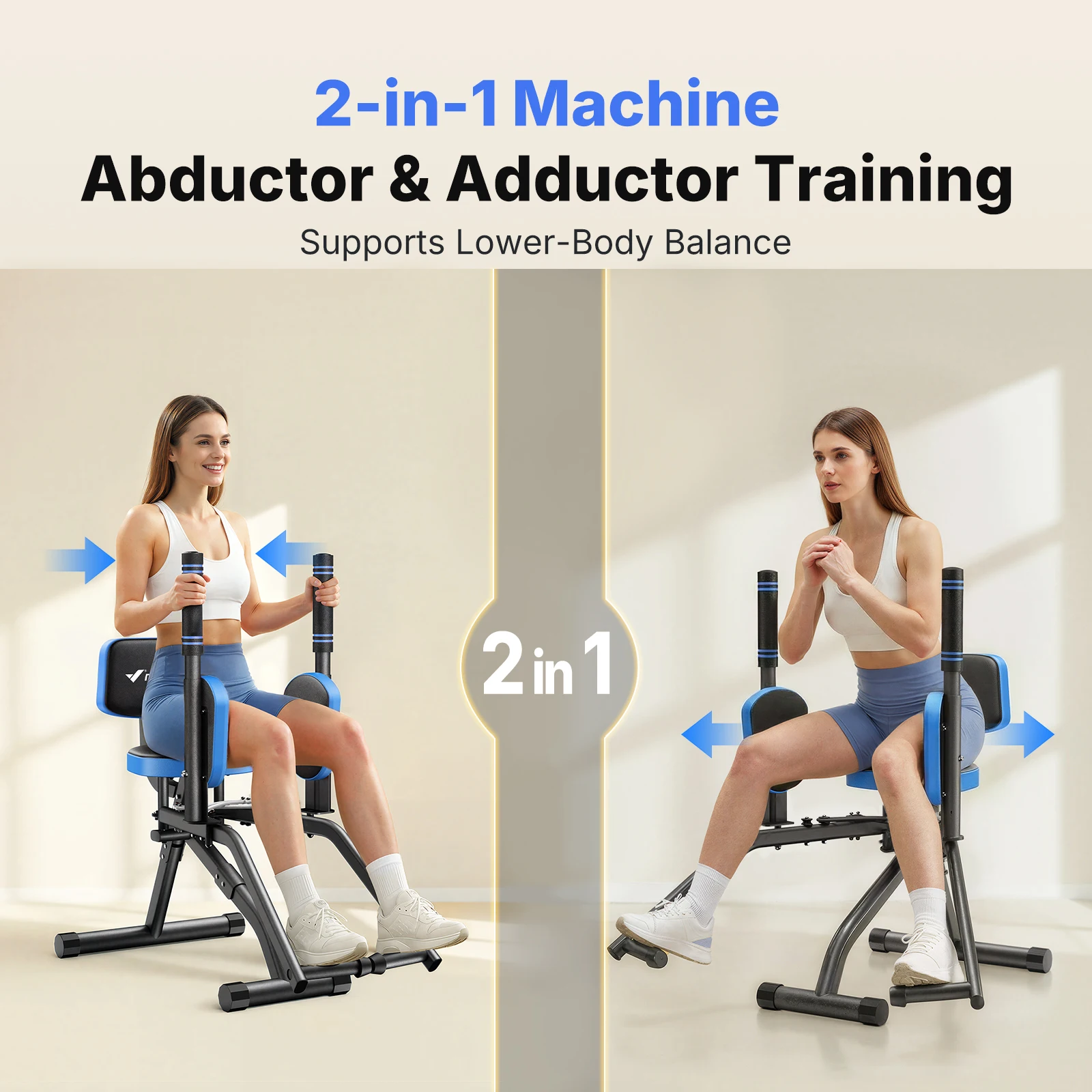 MERACH Hip Abductor Butt Toning Leg Adductor Trainer Machine Adjustable Resistance Glute & Inner Thigh Workout Equipment for Home Gym Leg Workout and Booty Builder with Bands and Dual Foot Bar 360° Rotating Leg Pads for Women/Sedentary/Postpartum Recovery view 6