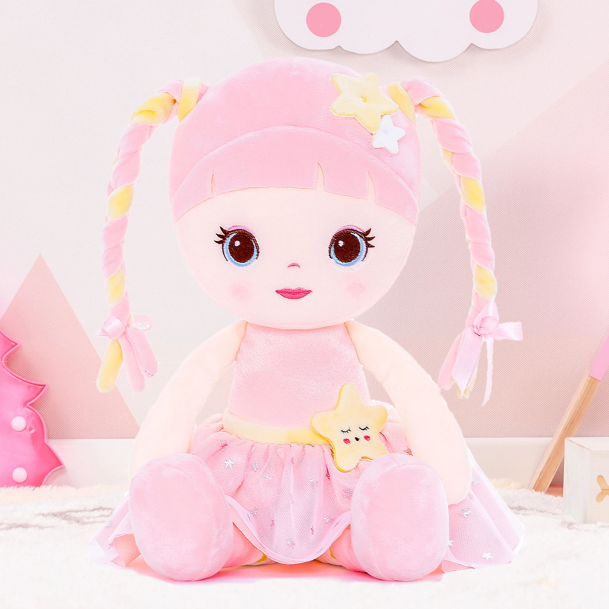 Gloveleya Personalized Doll with Your Name, Magical princess My First Baby Rag Doll for 1 Year-Old Girl Birthday Gift