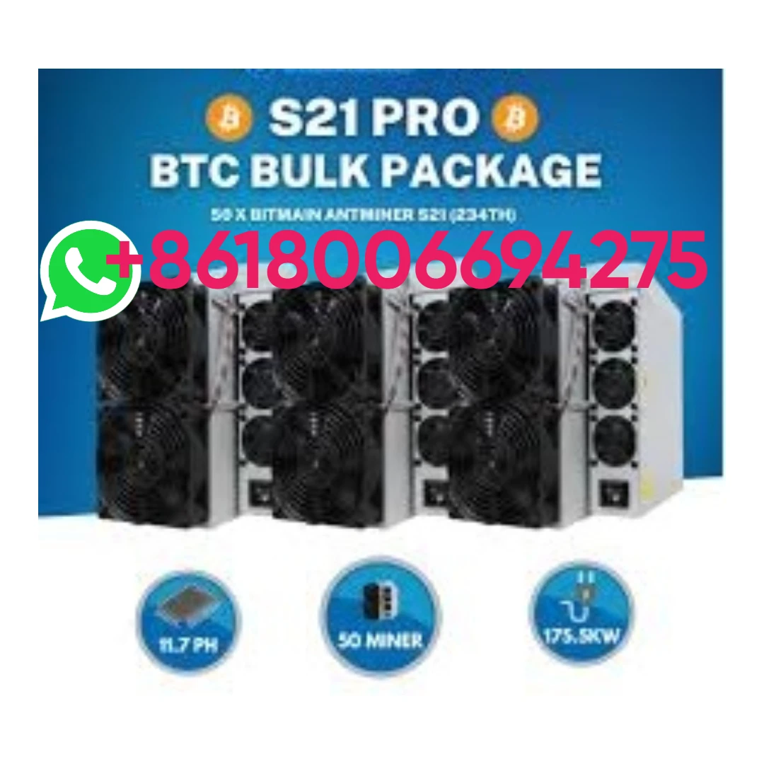 Б. ОРИГИНАЛЬНЫЙ НОВЫЙ BITMAIN Antminer S21 Pro 234T 3510W для майнинга BTC/BCH/BSV, ASIC-майнер с алгоритмом SHA256