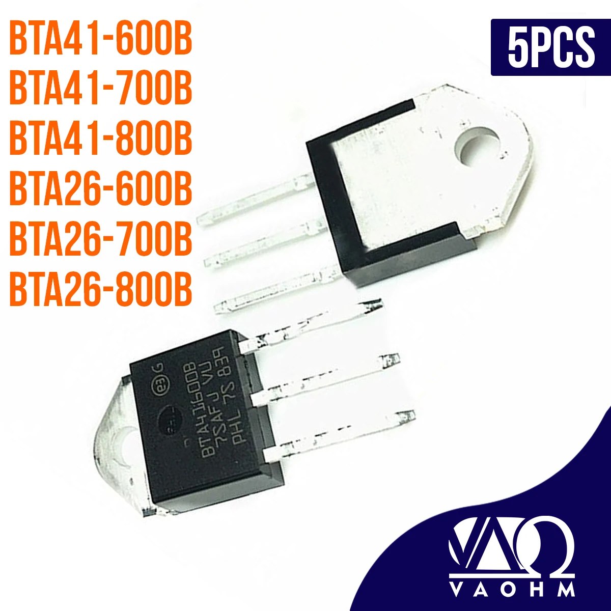 BTA41-600B BTA41-700B BTA41-800B BTA26-600B BTA26-700B BTA26-800B 40A 25A TRIAC TO-3P 5PCS/LOT