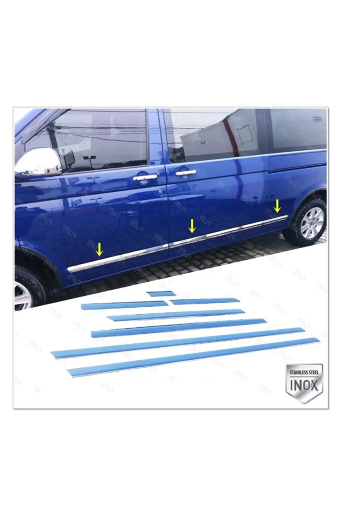 Chrome Side Door Trim For VW Volkswagen Transporter T5  Stainless Steel 5/7 Pcs - Car Accessories Parts Auto Styling Rocker