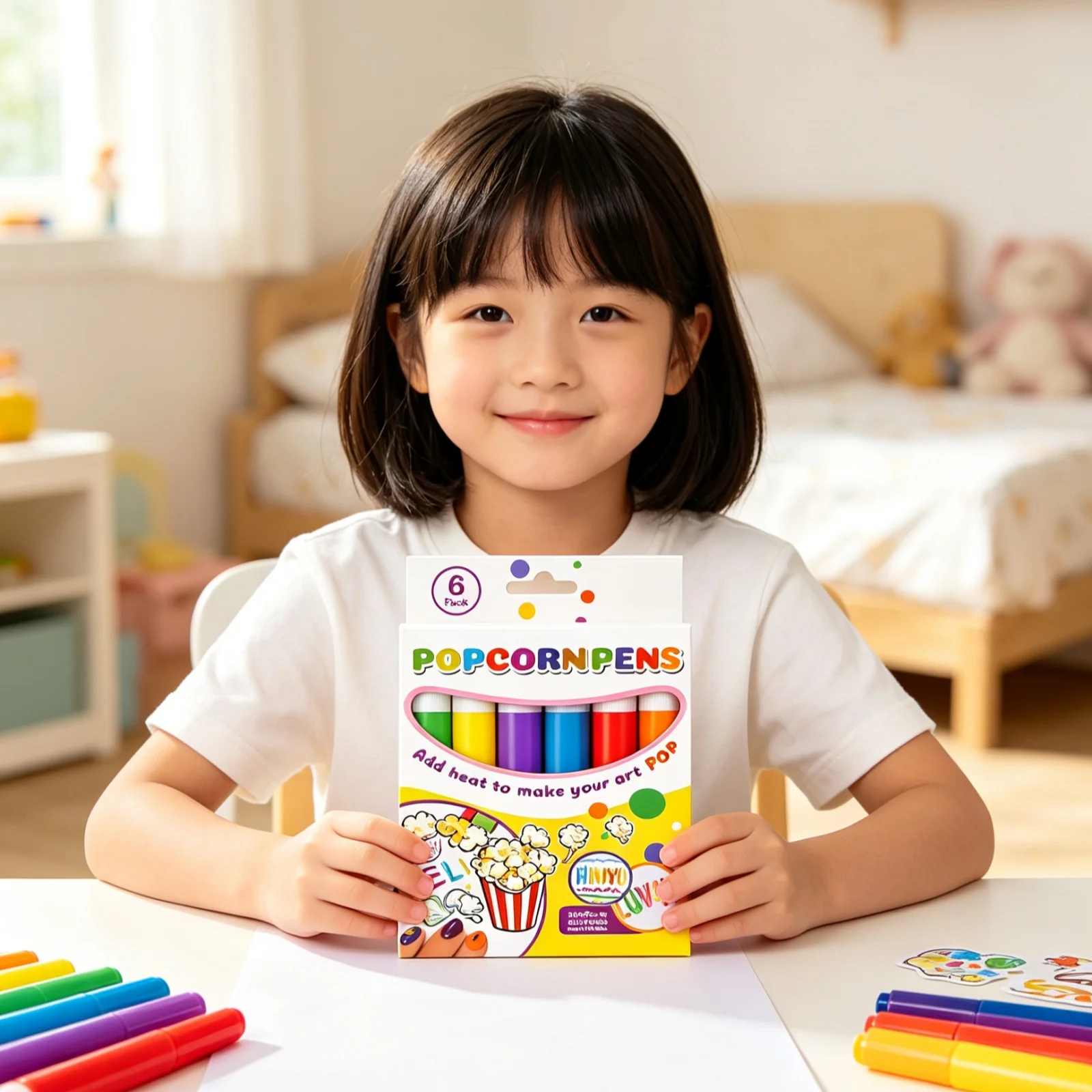 Popcorn Pens Smoothing Ink Non Smudge Pigment Anti Fading High Saturation Color Creative Drawing Easy Carry Handmade Paint Pen