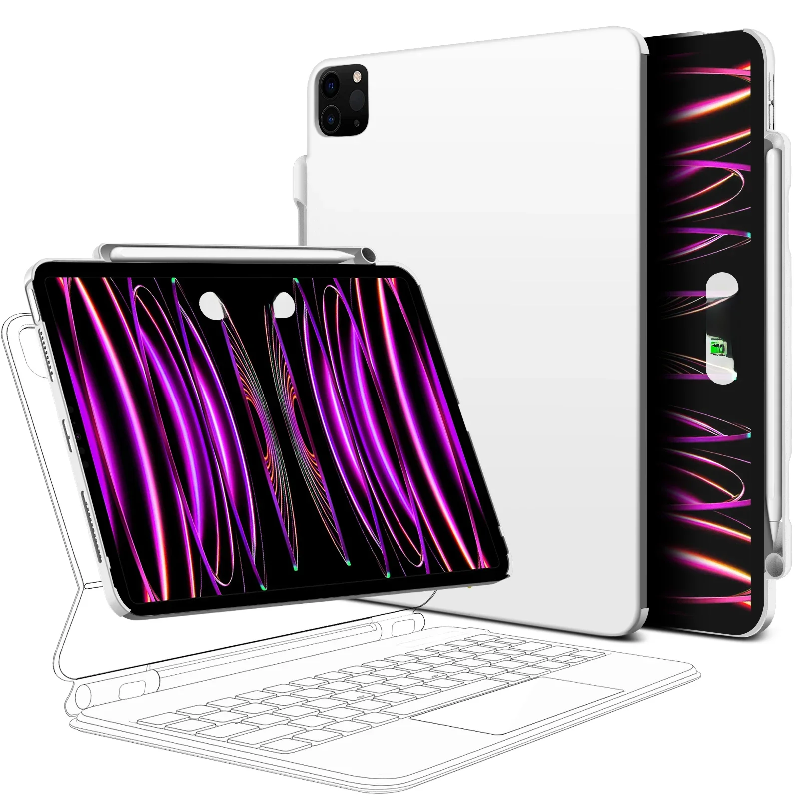 Capa magnética para ipad pro 11 13 2024 m4 air 6 air 4/5 ipad pro 12.9 teclado mágico compatível