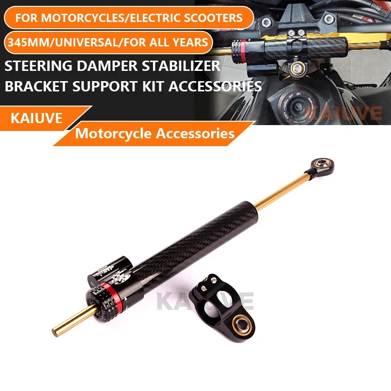 

345MM Motorcycle Aluminum Universal Adjustable Stabilizer Steering Damper for Yamaha Honda Kawasaki Suzuki Ducati Triumph BMW