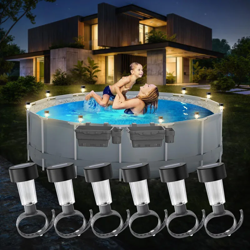 Solar pool lights for Above Ground Pools Above Ground fence decoration LED waterproof pool accessories night light