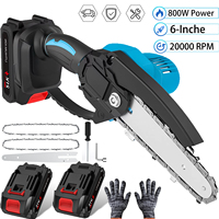 800W Mini Chain Saw 6-inch Powerful Cordless Rechargeable Handheld Pruning Chainsaw Woodworking Electric Saw Cutting Power Tools
