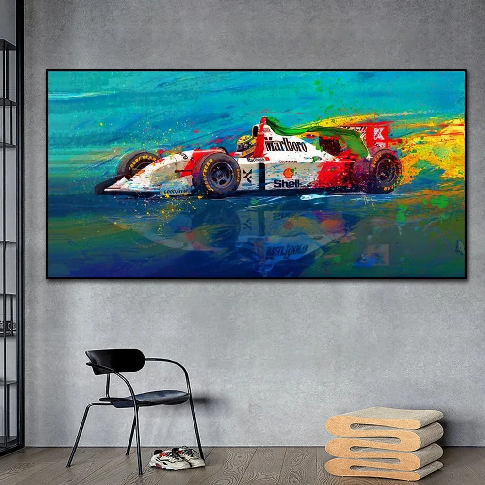 Ayrton Senna F1 PostersLegend Canvas Prints Racing Car Painting Wall Art Picture for Room Decor Motorsport Fan Gifts