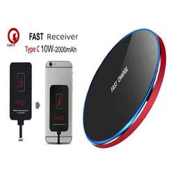 Wireless Charging Pad Fast Receiver Adapter Coil Kit for iPhone5 5s 6 6s 7 7plus 8 Type-C Wireless Charger for Samsung Xiaomi