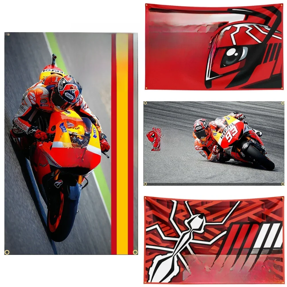 Bannière de course imprimée en polyester pour décor, Marquises de moto, sensation, Gp 93, 90x150cm, 3x5 fédérations