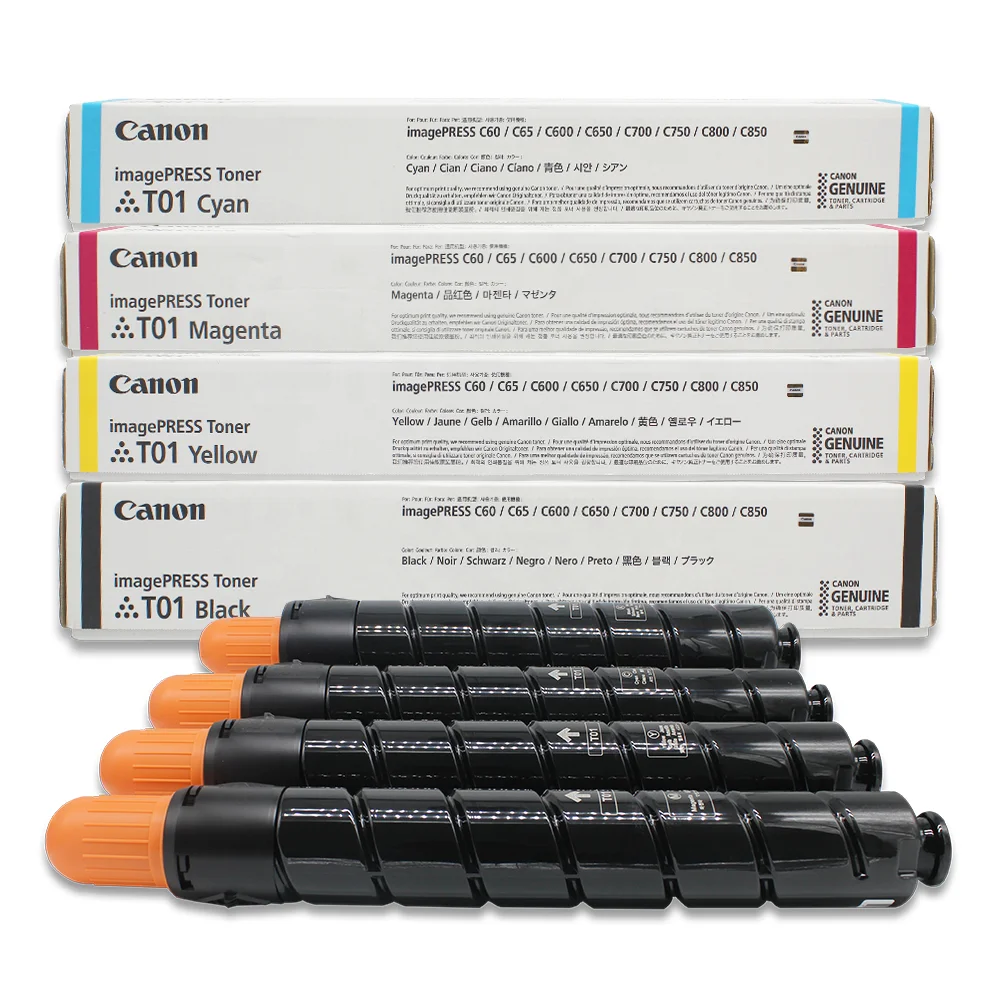 

1Set Original New T01 CMYK Toner Cartridge for Canon imagePRESS C60 C65 C600 C650 C700 C750 C800 C850