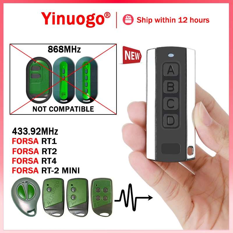 For FORSA RT1 RT2 RT4 RT-2 MINI Garage Remote Control 433.92MHz Rolling Code FORSA Remote Control Garage Door Command