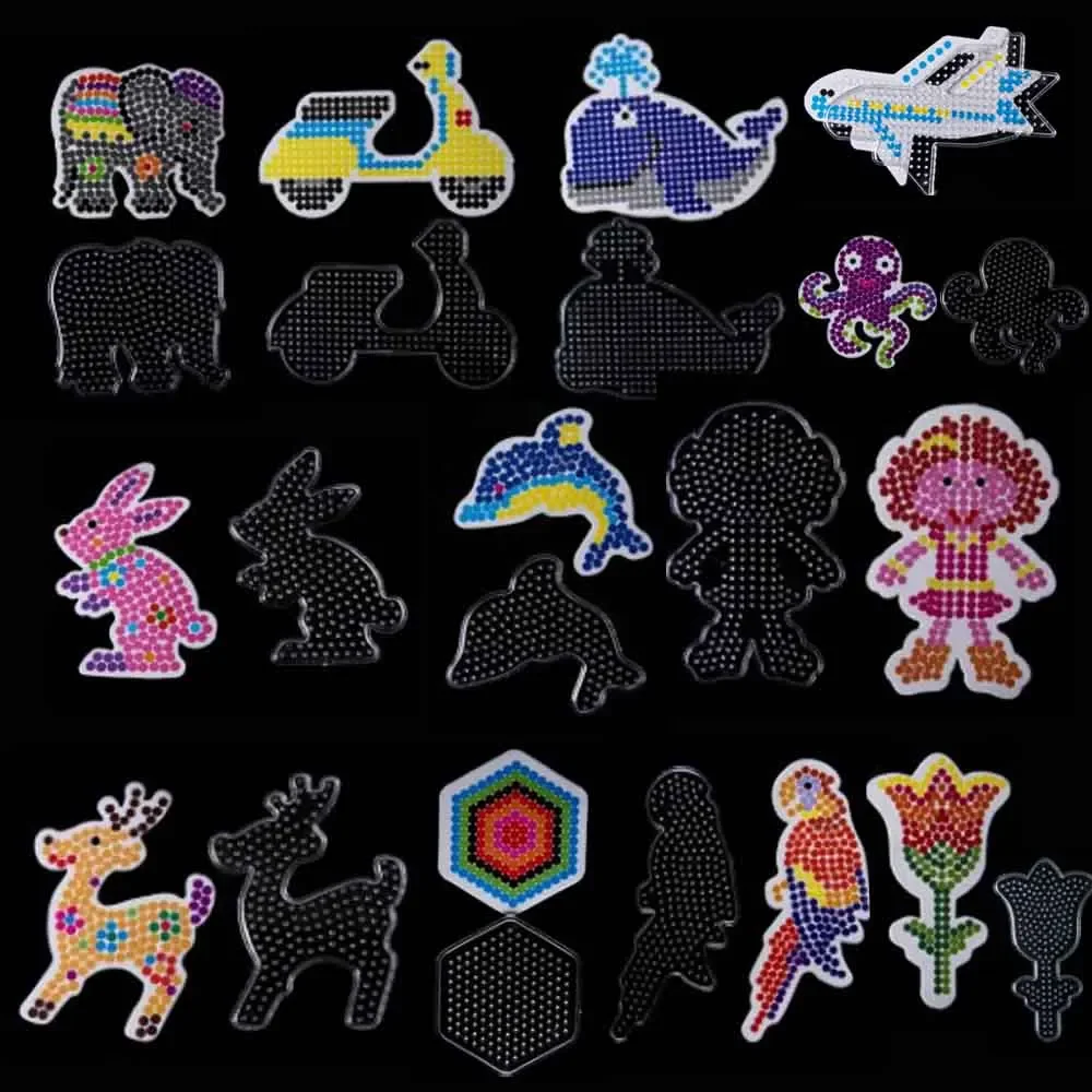 1 sztuka 5mm Hama Beads Template z plastikowym szablonem Jigsaw Perler Pixel Art Diy Transparent Shape Puzzle Pegboard Iron Beads — zdjęcie 2