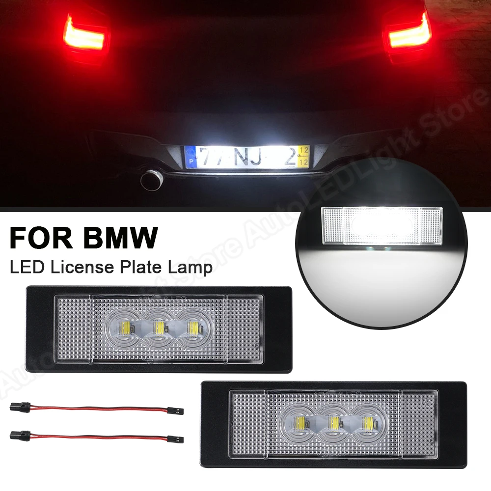 For BMW E63 E64 E81 E87 F06 F12 F13 F20 LED License Plate Lamps No Error 2PCS Number Plate Lights For Mini Cooper R55 R60 R61