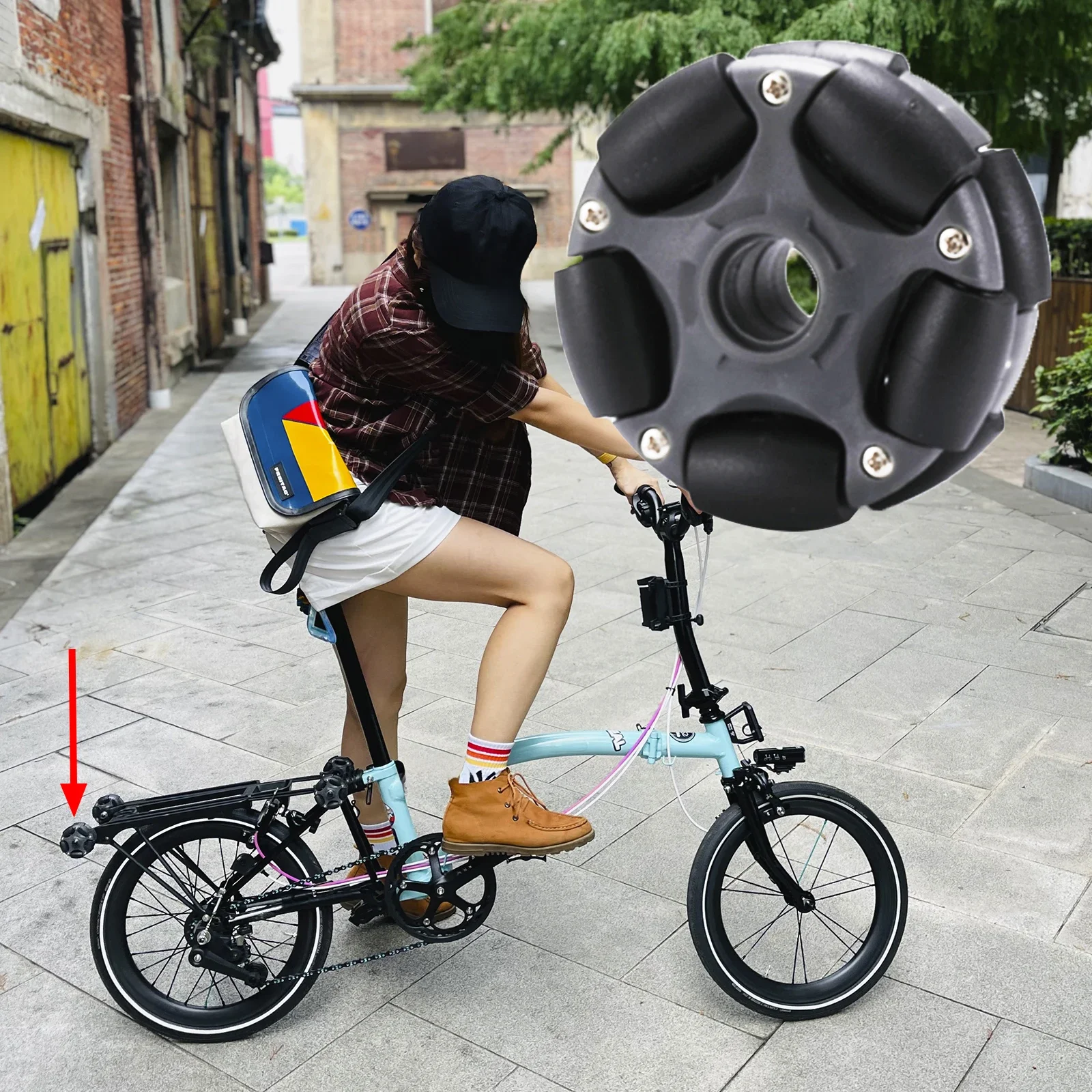 AliExpress DC Omni Rack Easy Wheels 58mm for Brompton Folding Bicycle Roller Accessories with Bearing M6*60MM