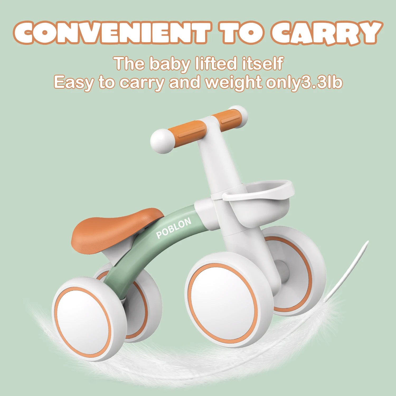 Kids Baby Walker with Basket for Child, 135° Limit Steering and Adjustable