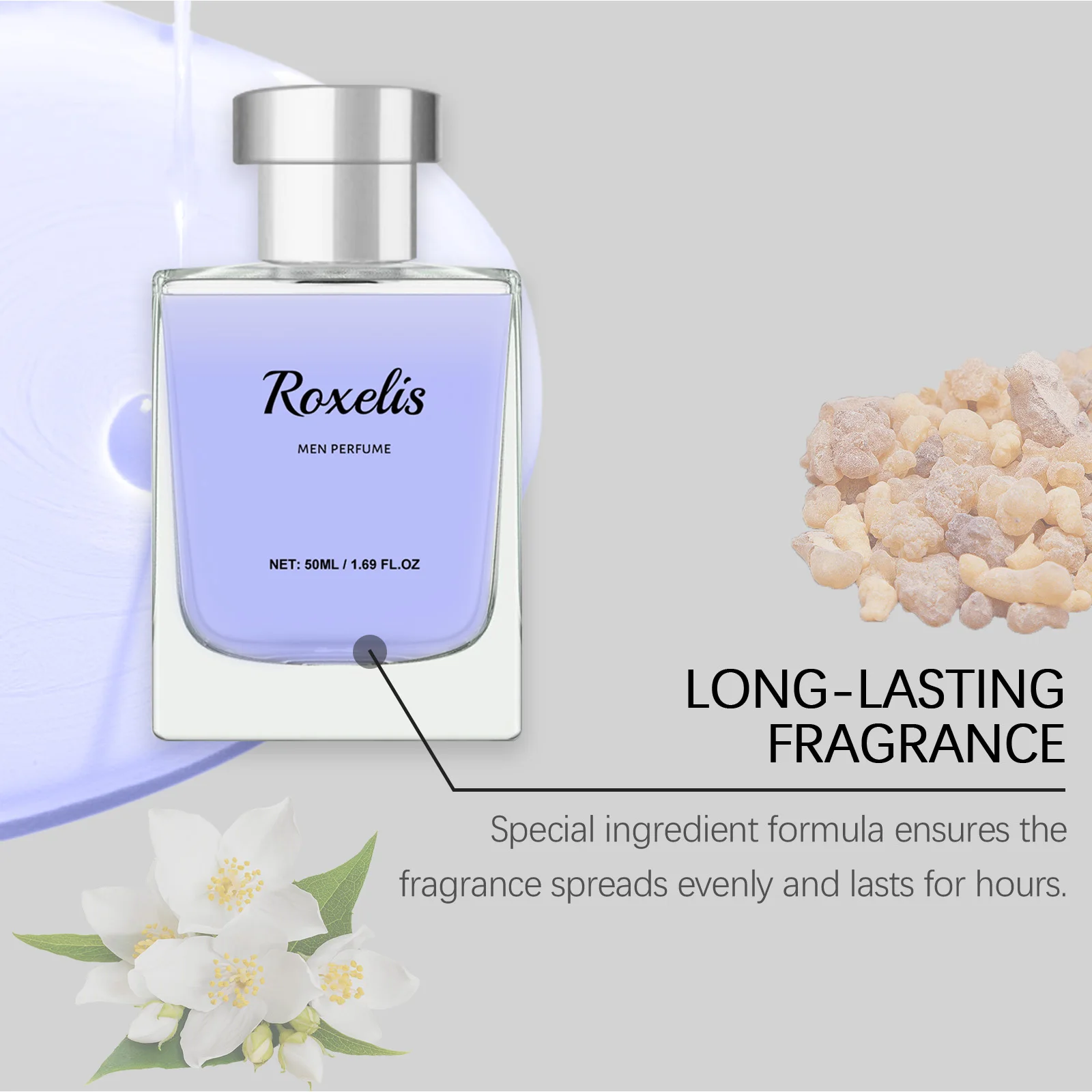 Roxelis 50ml Perfume de Colonia Floral Spray Atmósfera de citas diarias Fragancia fresca duradera Perfume floral encantador sin alcohol
