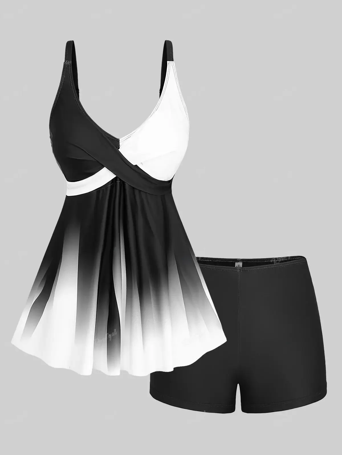 Rosegal Frauen Plus Size Kurve Tankini Bade bekleidung Bauch Kontrolle zweiteiligen Badeanzug rücken