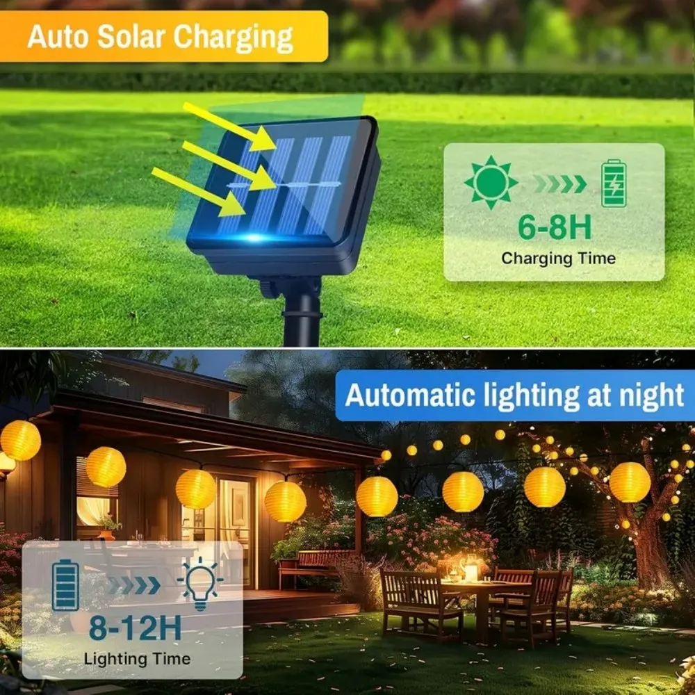 Linterna impermeable, guirnaldas de luces alimentadas por energía Solar, 10-30 LED, guirnalda para exteriores, luces de Patio, lámpara de energía Solar para decoración navideña de jardín