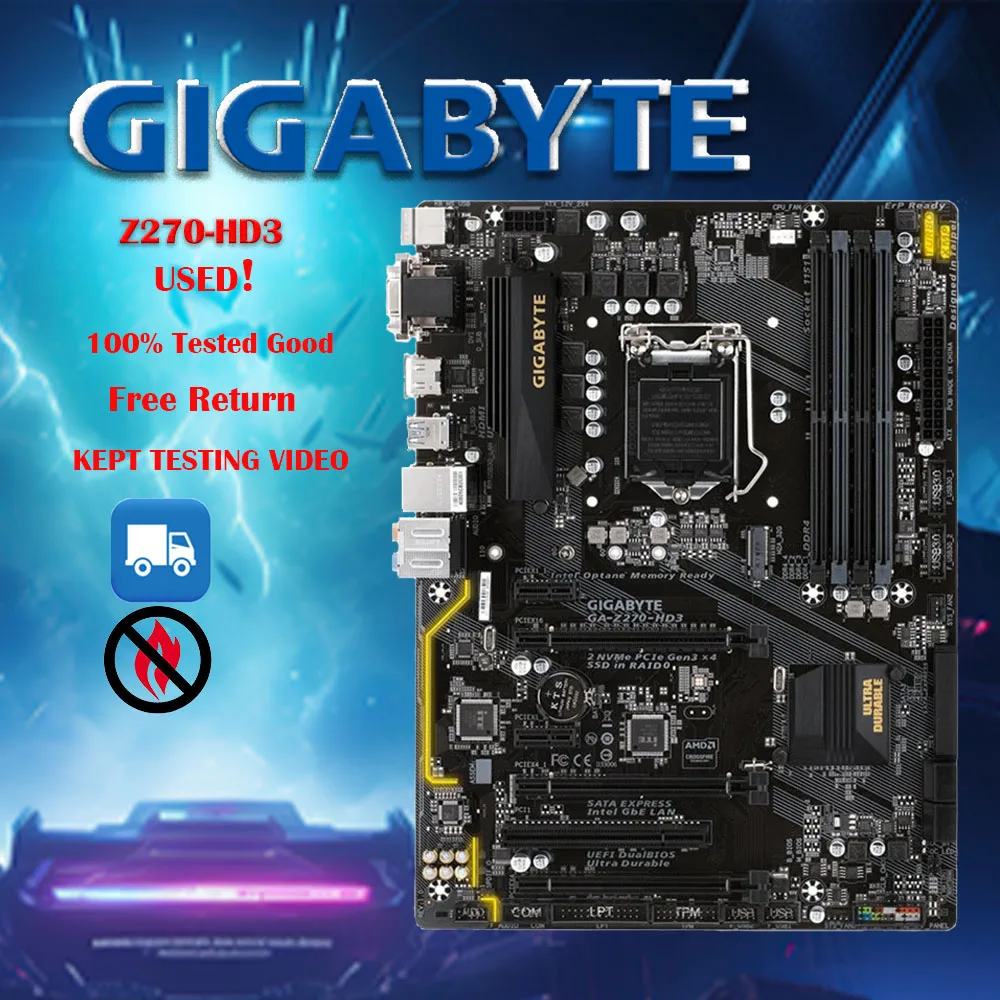 

Оригинальная десктопная Материнская плата Gigabyte Z270 LGA 1151 DDR4 USB3.0 SATA M.2