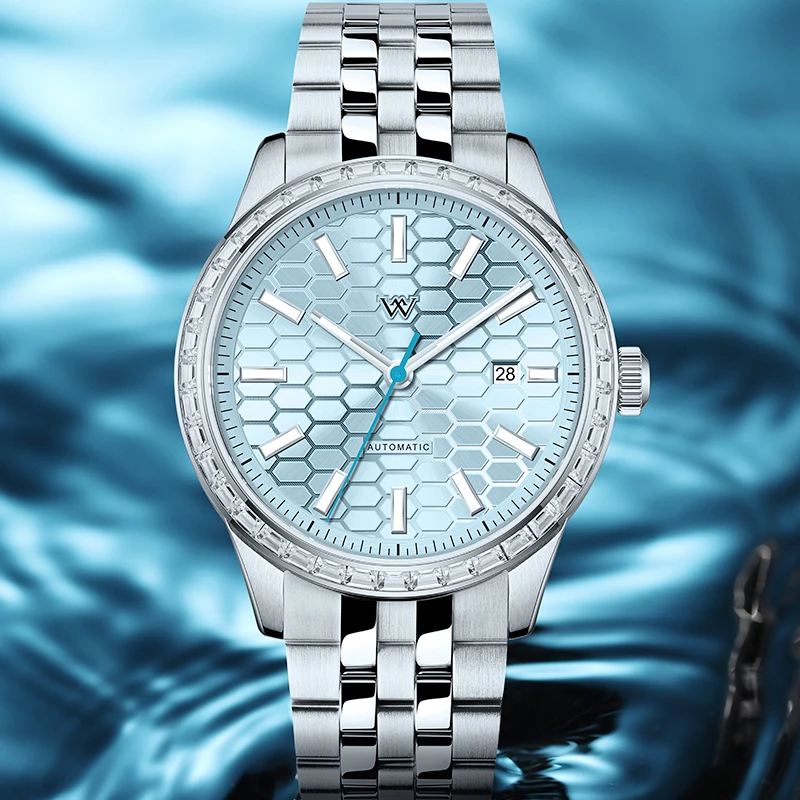 

Часы WM Автоматические механические часы Miyota8215 с шестигранным узором Повседневные классические деловые мужские часы Часы Welly Merck 245M-WM