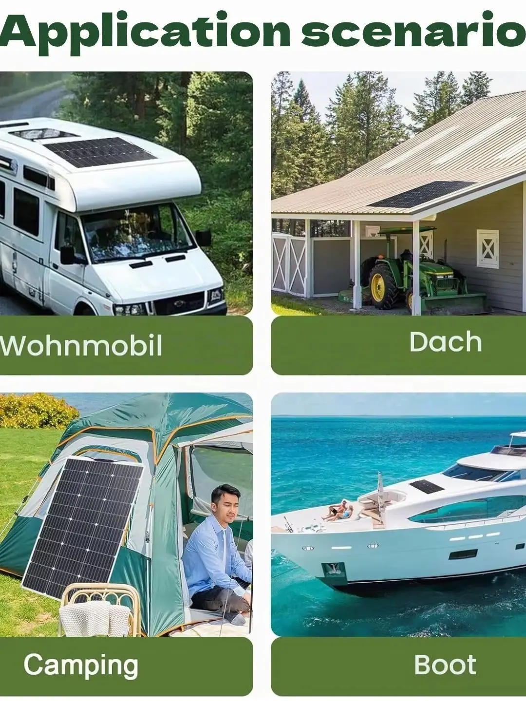 Yacht/Camping Off-Grid-Stromerzeugung 1000W Flexible Photovoltaik-Module, 125W * 8 Stück, Biegsam 30 °   Wasserdichte Einzelkristall-Solarpanel-Kombinationsinstallation