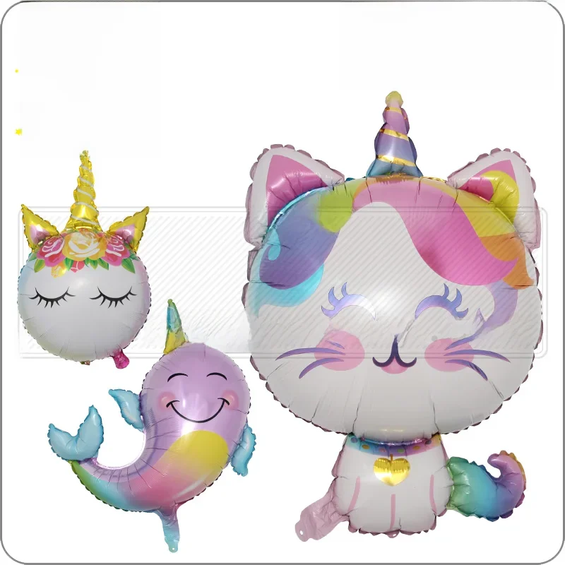 Décoration de mariage cils licorne chat baleine feuille Ballon joyeux anniversaire fête décoration gonflable ballon bébé douche jouet