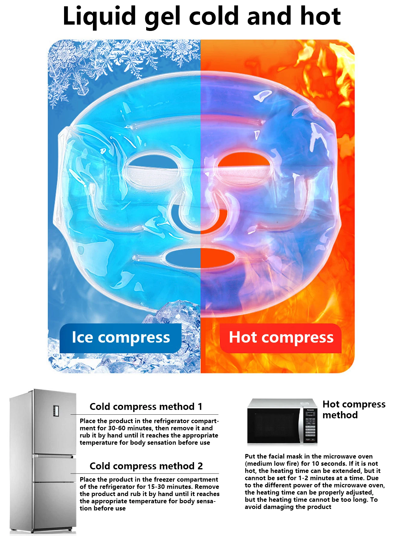 Gel Face Cooler Mask Ice Bag for Face Therapy Face Cooling Mask Gel Hot Skin Care Tool Gel Face Mask Skin Firming Face Ice Pack view 6