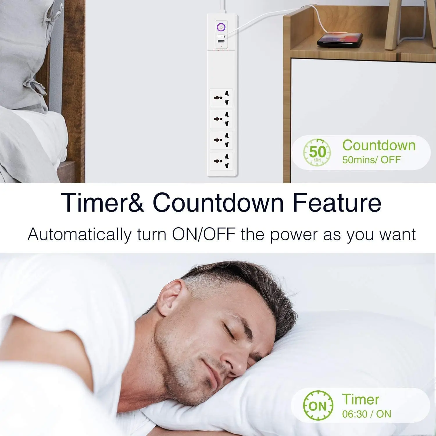 UseeLink Zigbee Smart Power Strip Universal Outlets with USB Plug Sockets Remote Voice Control Independently by Tuya