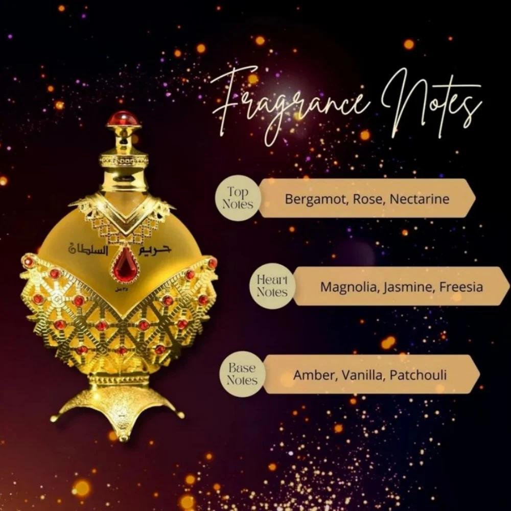 Khadlaj Hareem Al Sultan Gold For Women Concentrated Perfume Oil, 1.18 Ounce Long-Lasting Fragrance Floral Scent Christmas Gift