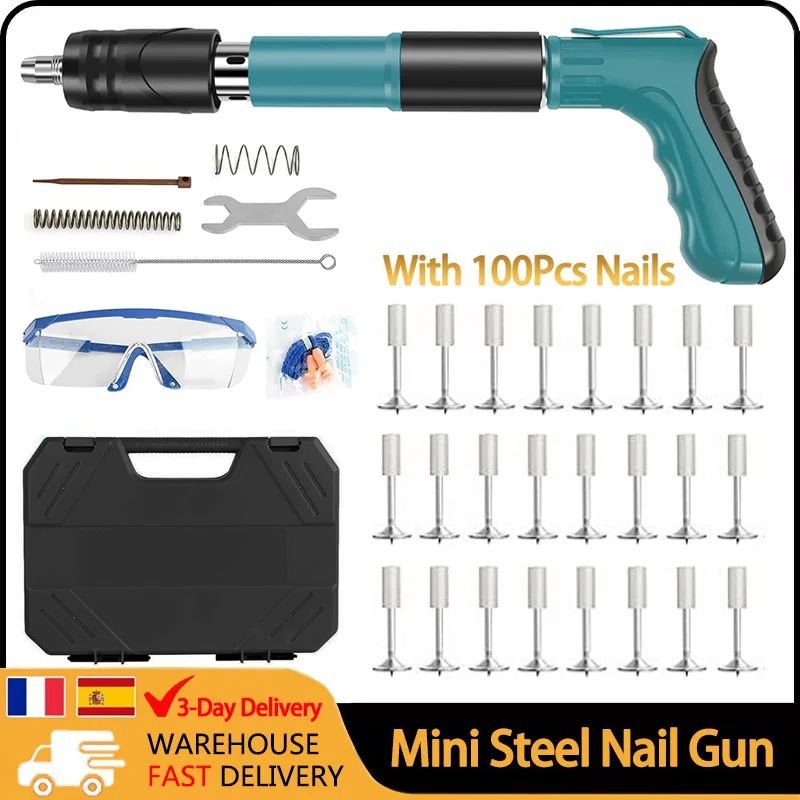 Mini Steel Nail Gun Manual Rivet Gun Concrete Wall Ceiling Wall Anchor Wire Slotting Device Home Wall Fastener Rivet Tools