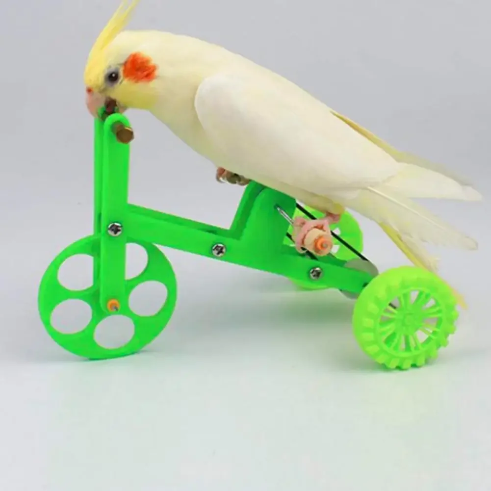 AliExpress Bird Interactive Toy Creative Colorful Fun Parrot Green Bicycle Toy Household Birdcage Decoration для попугаев