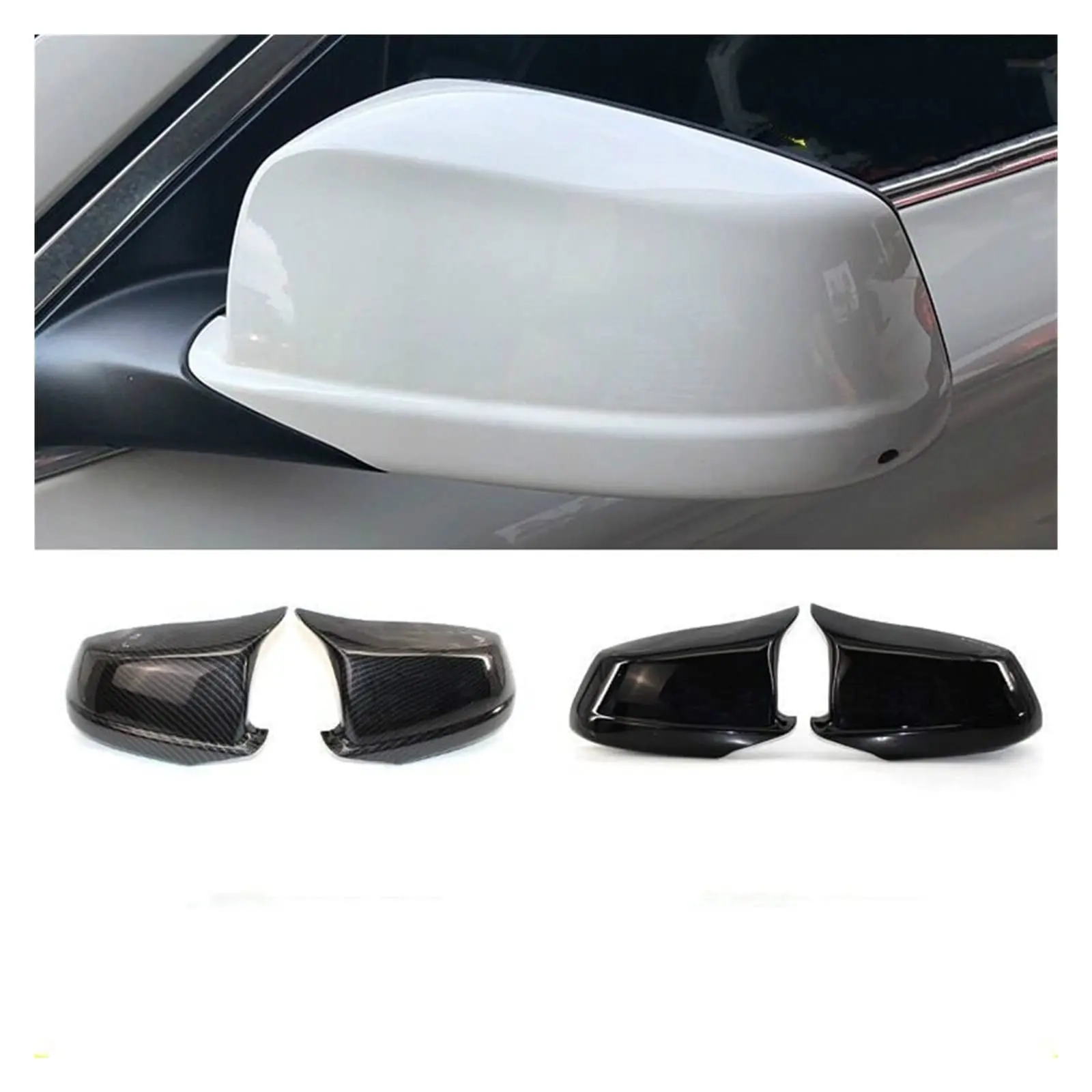 

Car Rearview Mirror Cap for BMW 5 Series F10 F11 F18 2010-2013 Black Mirror Covers Mirror Caps Replacement Side Mirror Caps